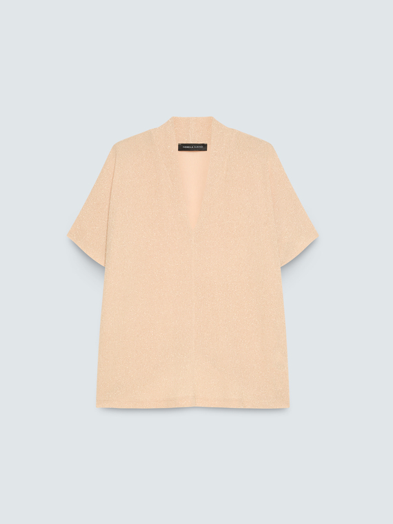 Lurex jersey T-shirt with kimono sleeves