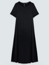 A-line satin dress with fringed details image number 4
