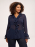 Cr&ecirc;pe blouse with ruffle image number 0