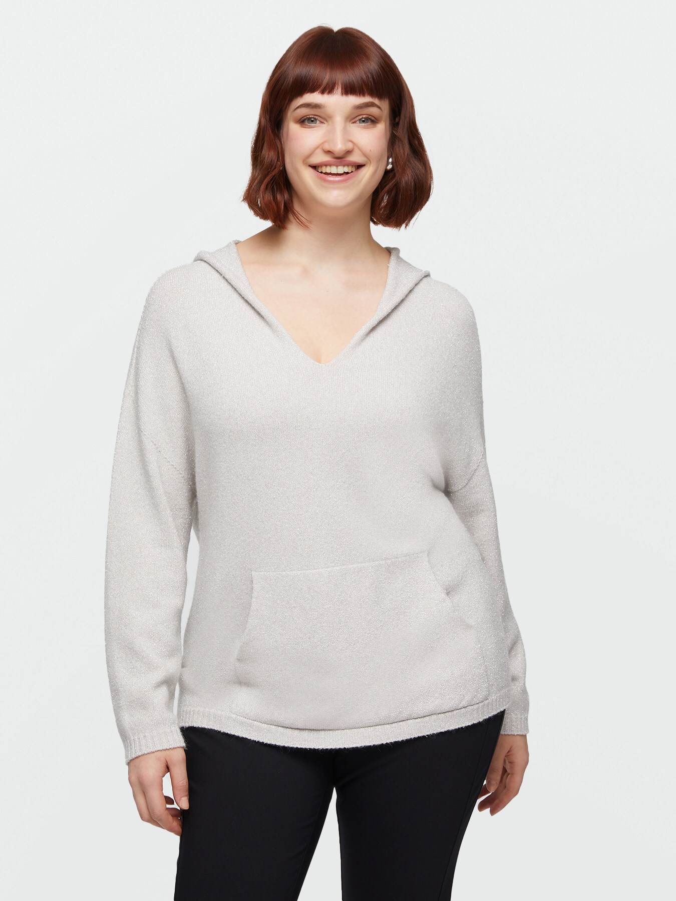 Lurex sweater with hood image number 2