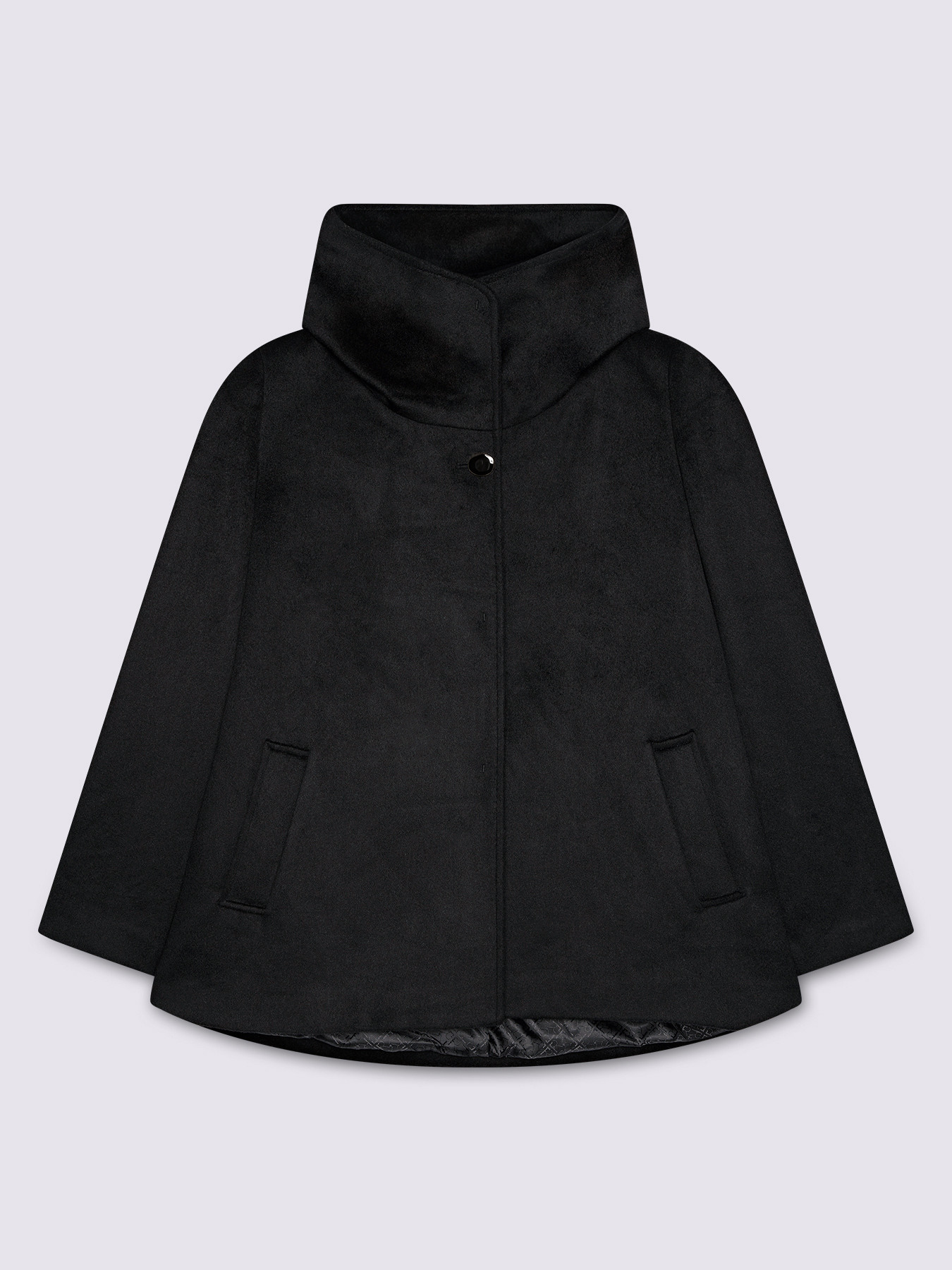 Short wool blend coat with high collar image number 4