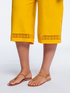 Cropped trousers with embroidered trim image number 3