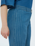 Pantaloni Wide Leg in tencel con gessatura in lurex image number 3