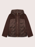 Bi-material down jacket with hood image number 4