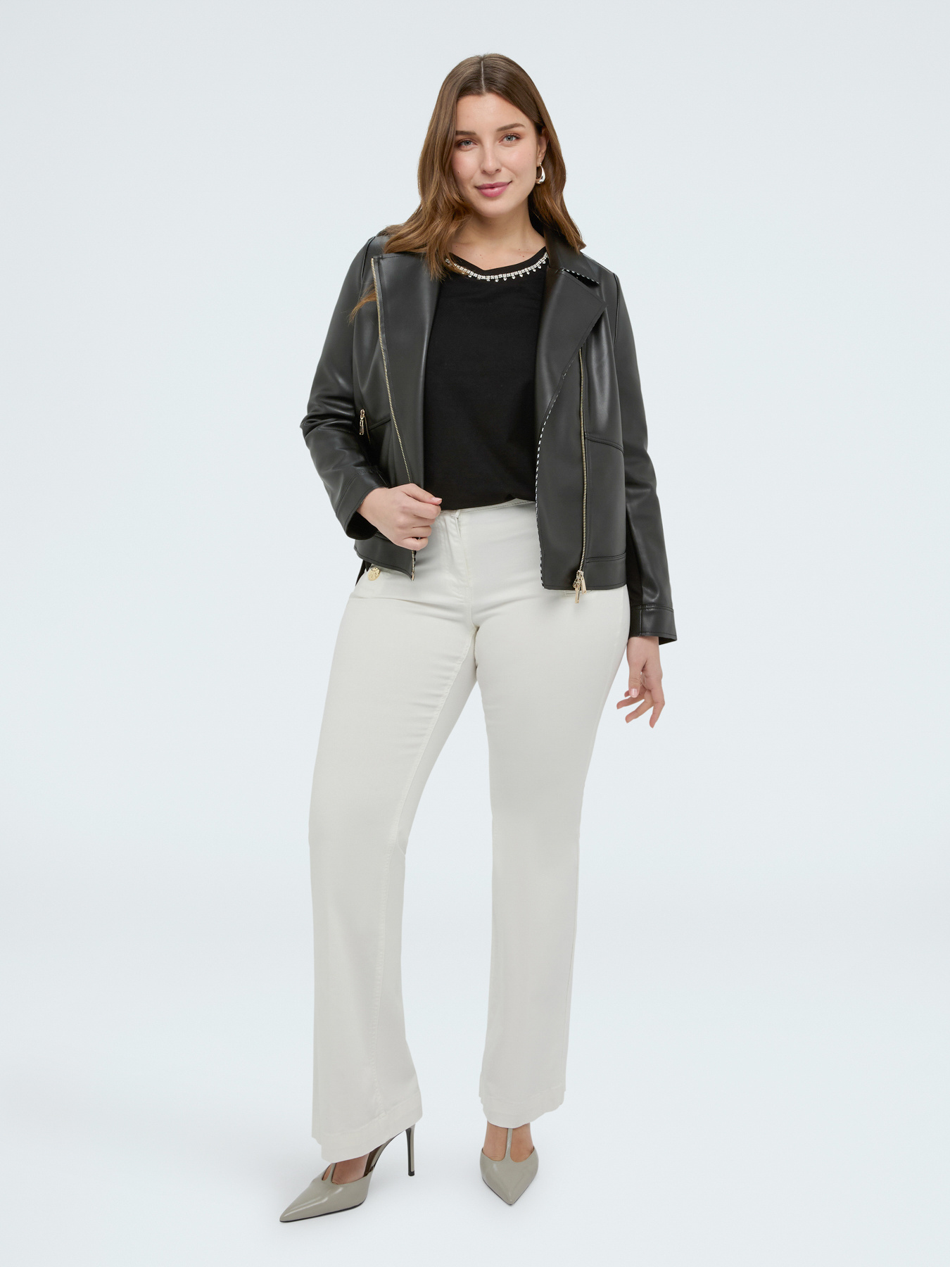 T-Shirt aus Baumwoll-Jersey mit Kristallen image number 3