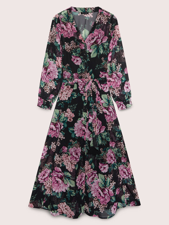 Long dress with floral print