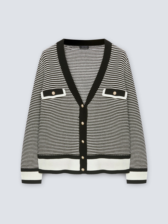 Striped cardigan with buttons