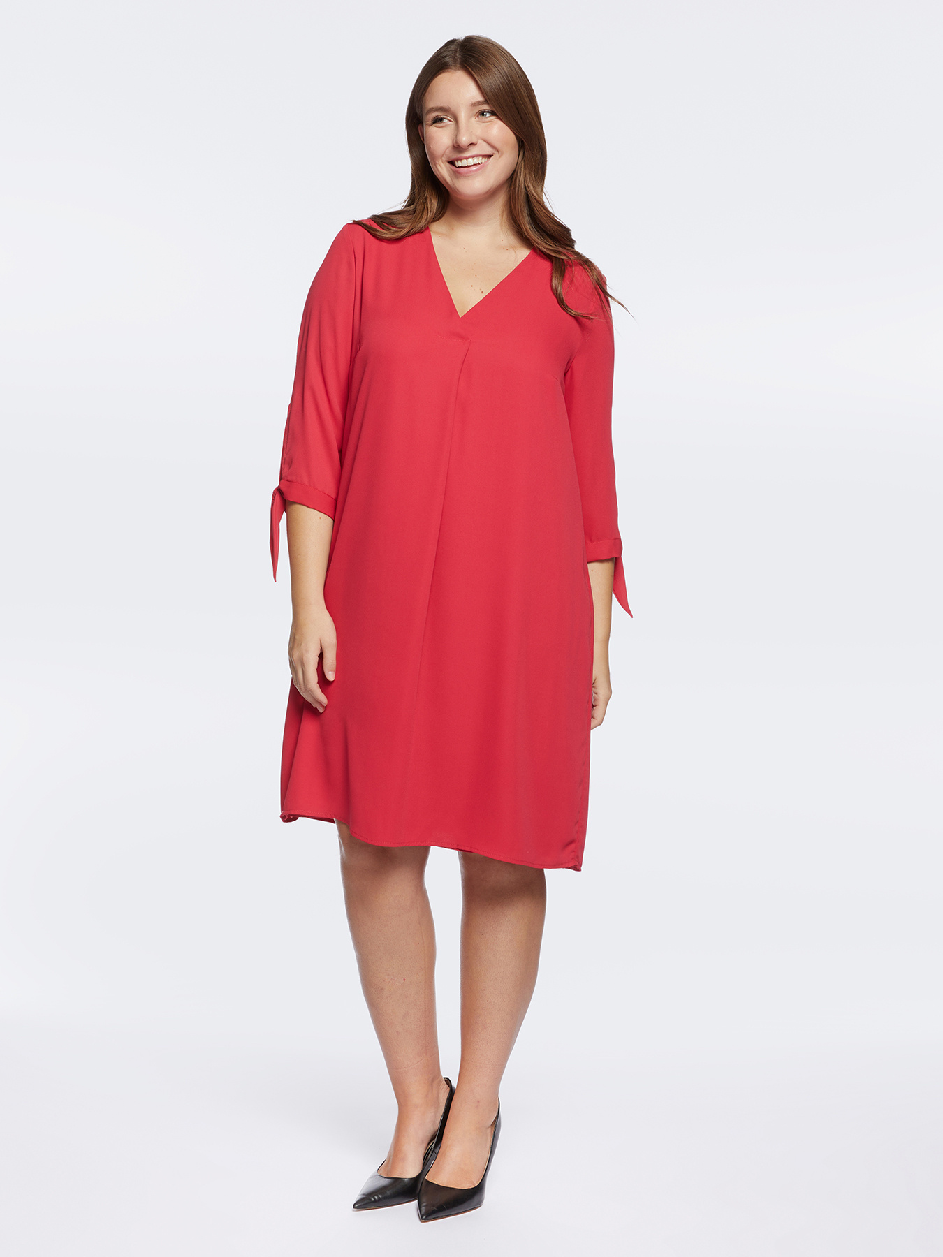 Vestito dritto con nodi sulle maniche image number 0