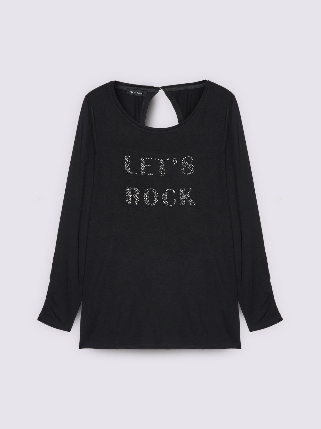 Jersey T-shirt with rhinestone lettering image number 4