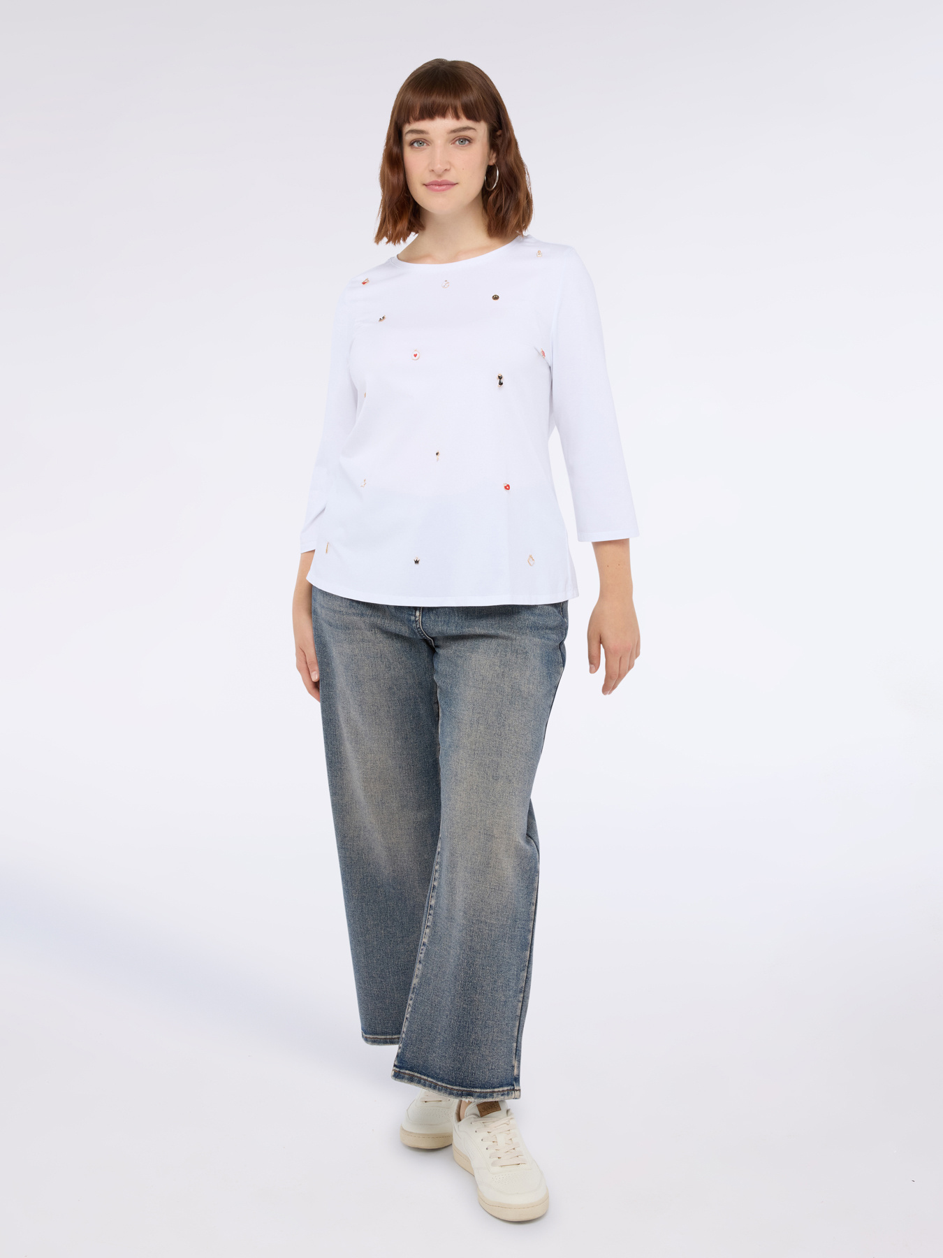 Jeans cropped gamba ampia image number 2