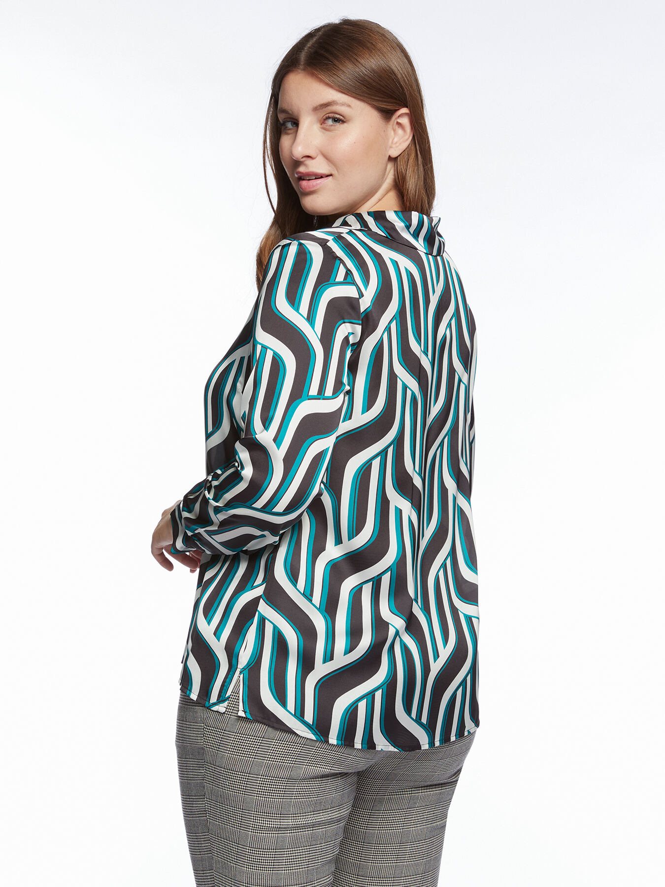 Camicia In Raso Street One A344896 – Donna, Maniche Lunghe, Colletto Camicia, Effetto Lucente, Viscosa Morbida - 4