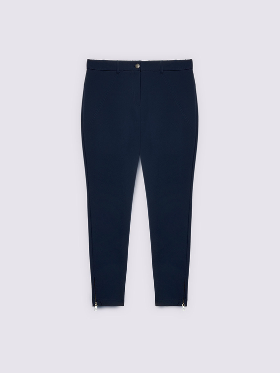 Pantaloni skinny con zip decorative