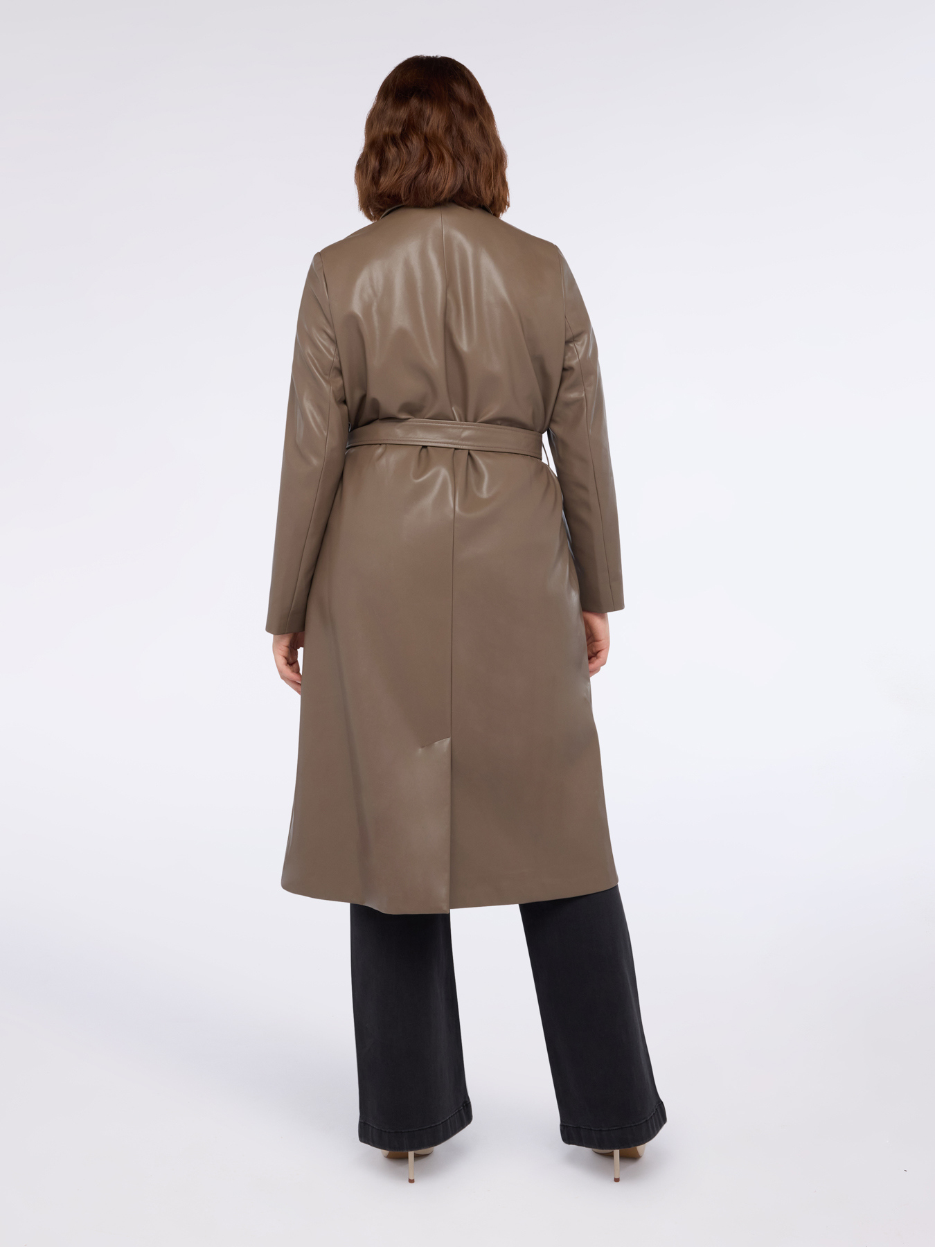 Trench long avec ceinture &agrave; la taille image number 2