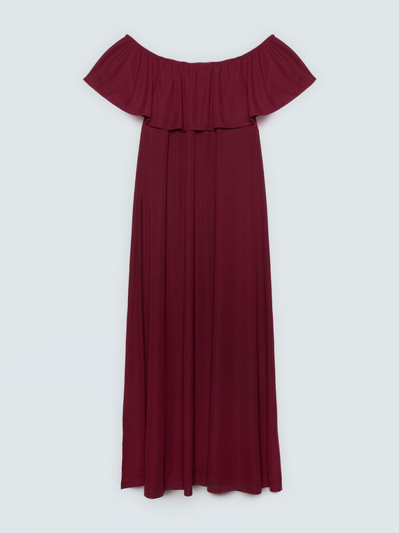 Chill off-shoulder long dress with ruffles