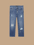 Jeans cropped con strass image number 3