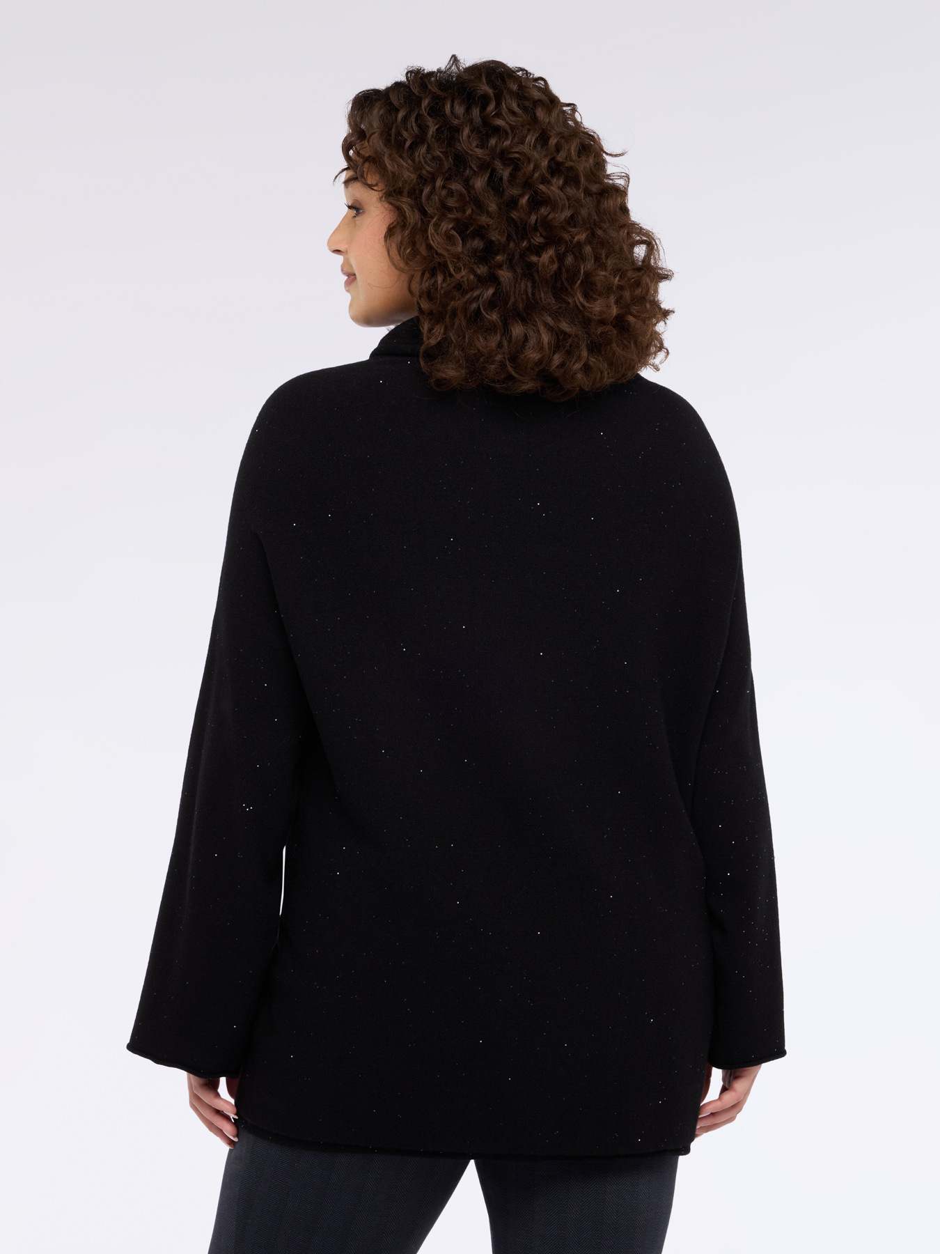 Turtleneck sweater with micro sequins image number 1