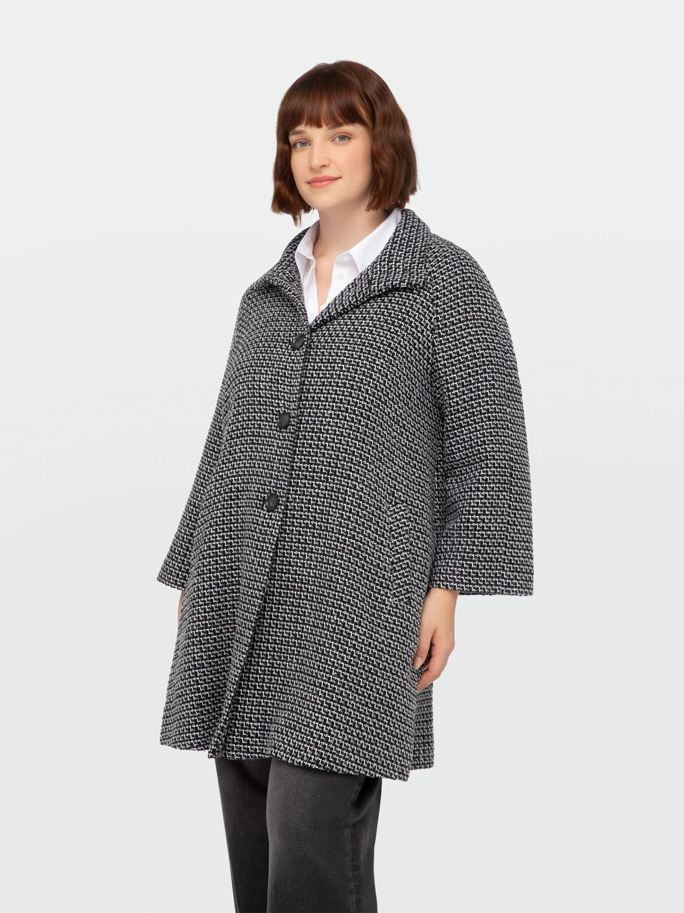 Cappotto tinto filo con bottoni image number 2