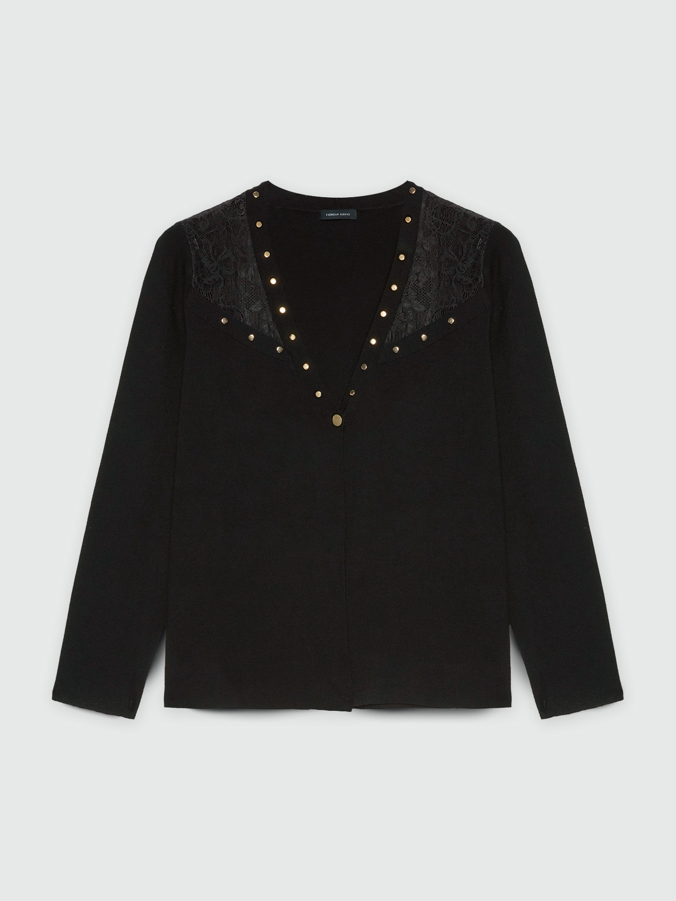 Cardigan mit Nieten und Spitzendetail image number 4