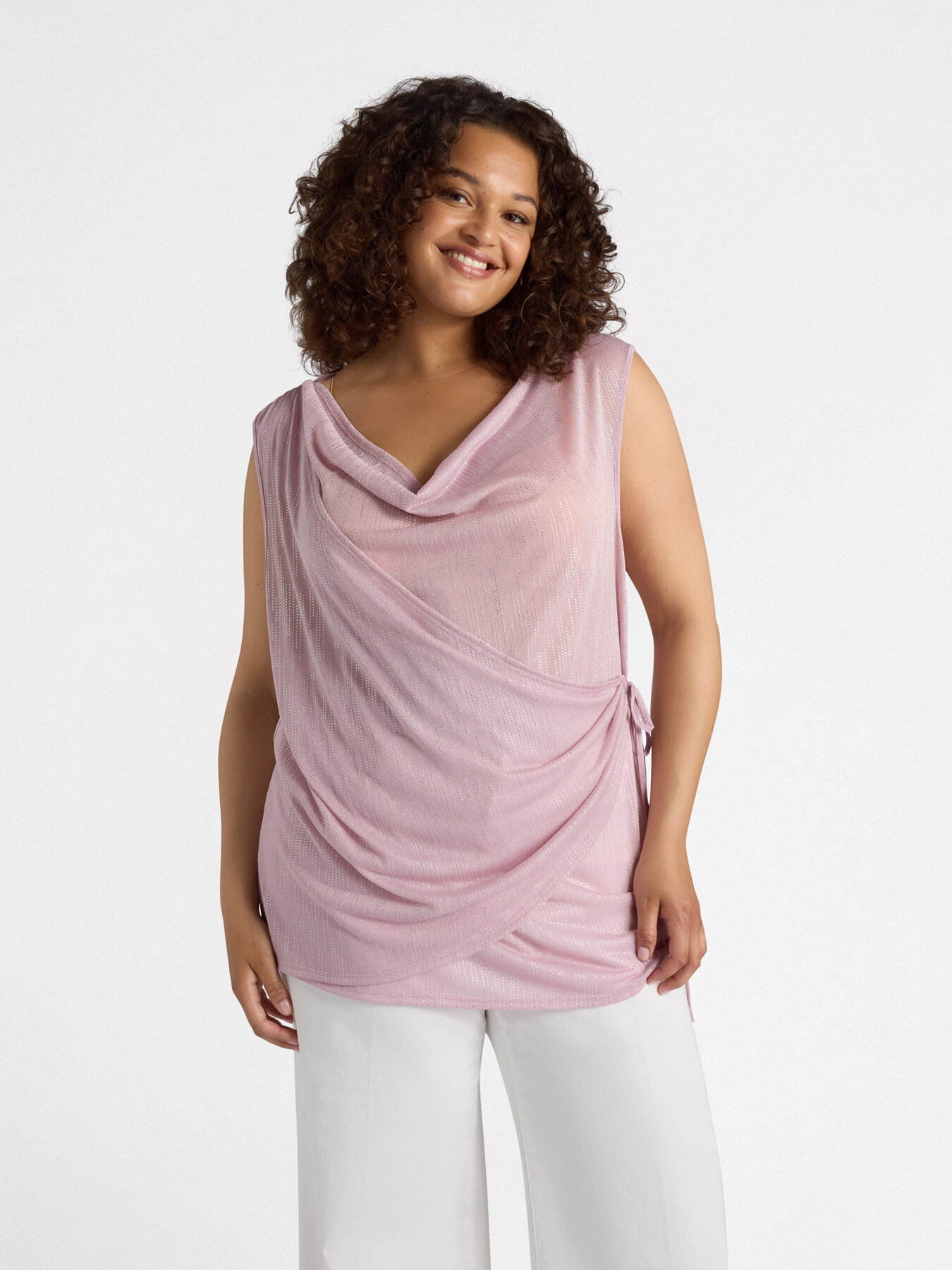 Lurex-Top mit Drapierungen image number 0