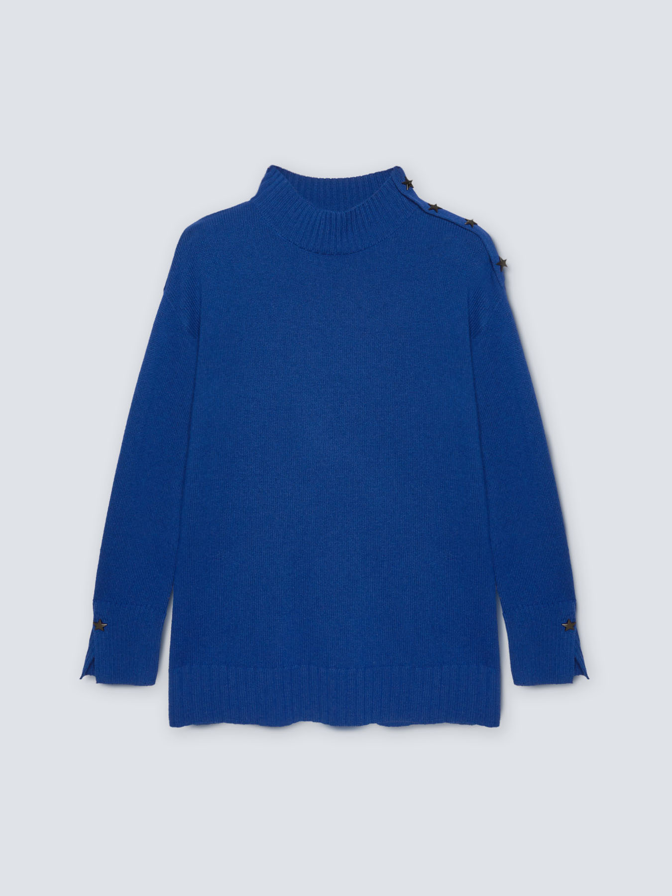 Sweater with star-shaped buttons on the shoulders image number 4