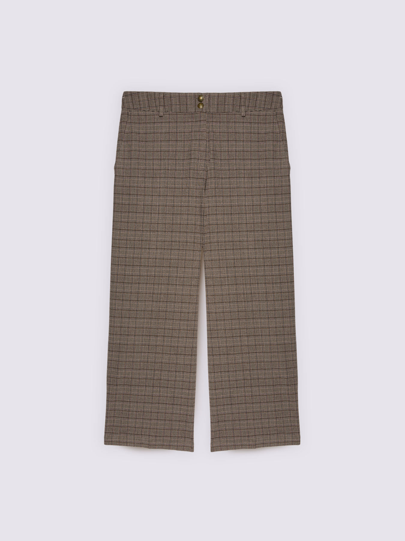 Cropped trousers in check fabric image number 4