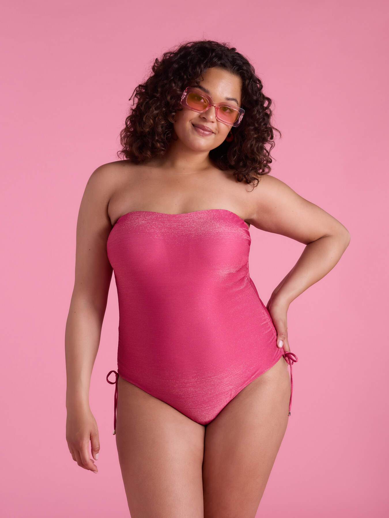 Maillot de bain une pi&egrave;ce en bandeau lurex image number 7