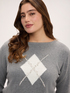 Argyle-pattern sweater with appliqu&eacute;s image number 3