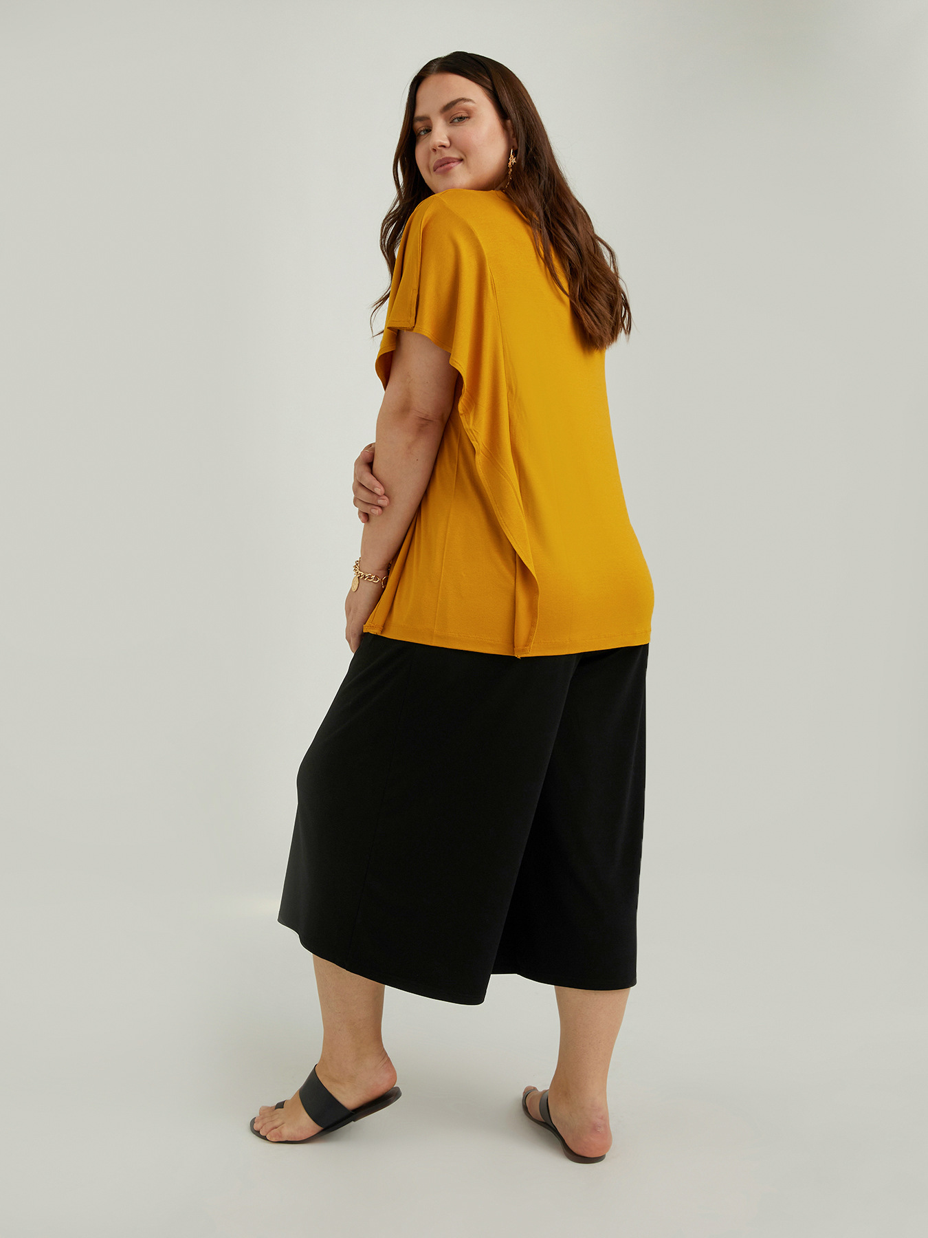 Pantalon cropped avec cordon de serrage &agrave; la taille image number 1