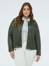 Biker jacket with woven insert image number 0