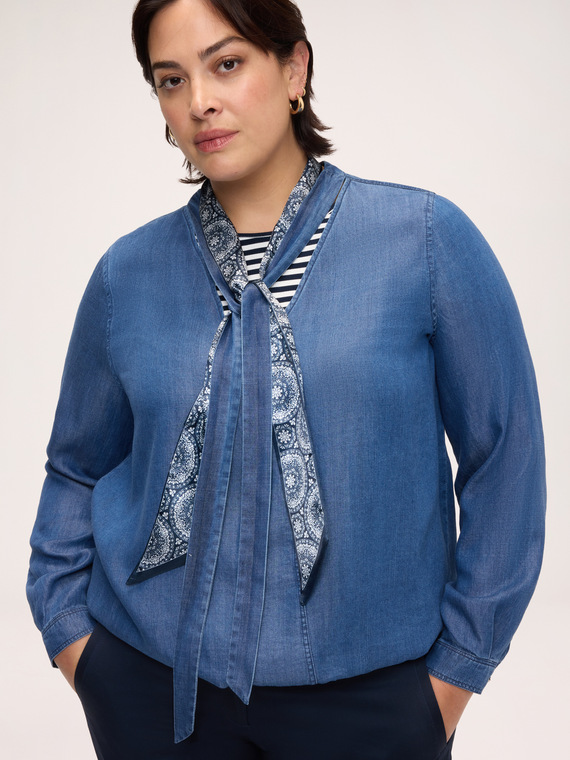 Tencel blouse with tie detail