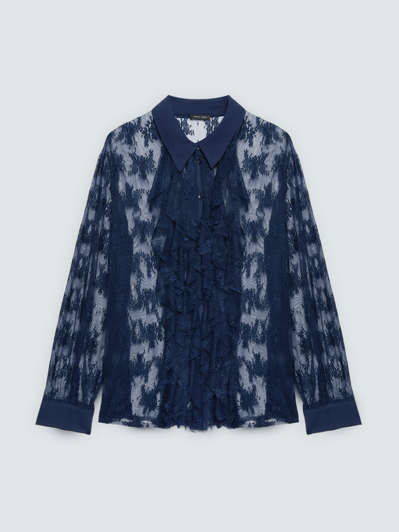 Chemise en dentelle avec volants