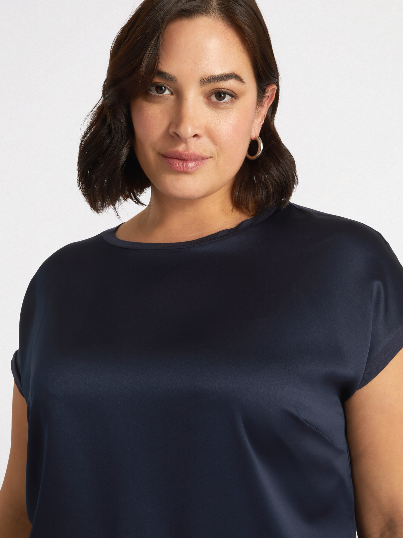 Blusa en raso y tejido de punto image number 3