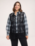 Checked shirt with floral lace inserts image number 0