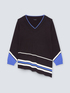 Asymmetric sweater with stripes image number 3