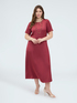 A-line satin dress with fringed details image number 2