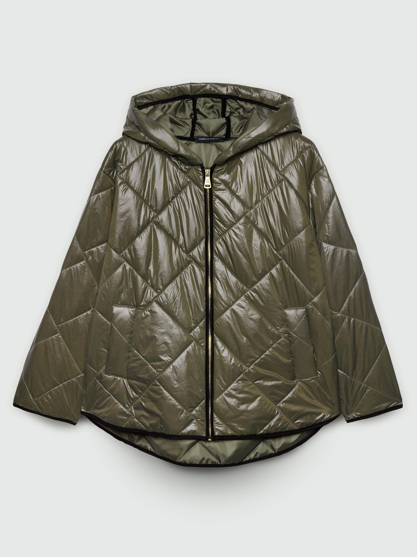 Shiny effect down jacket with hood image number 4