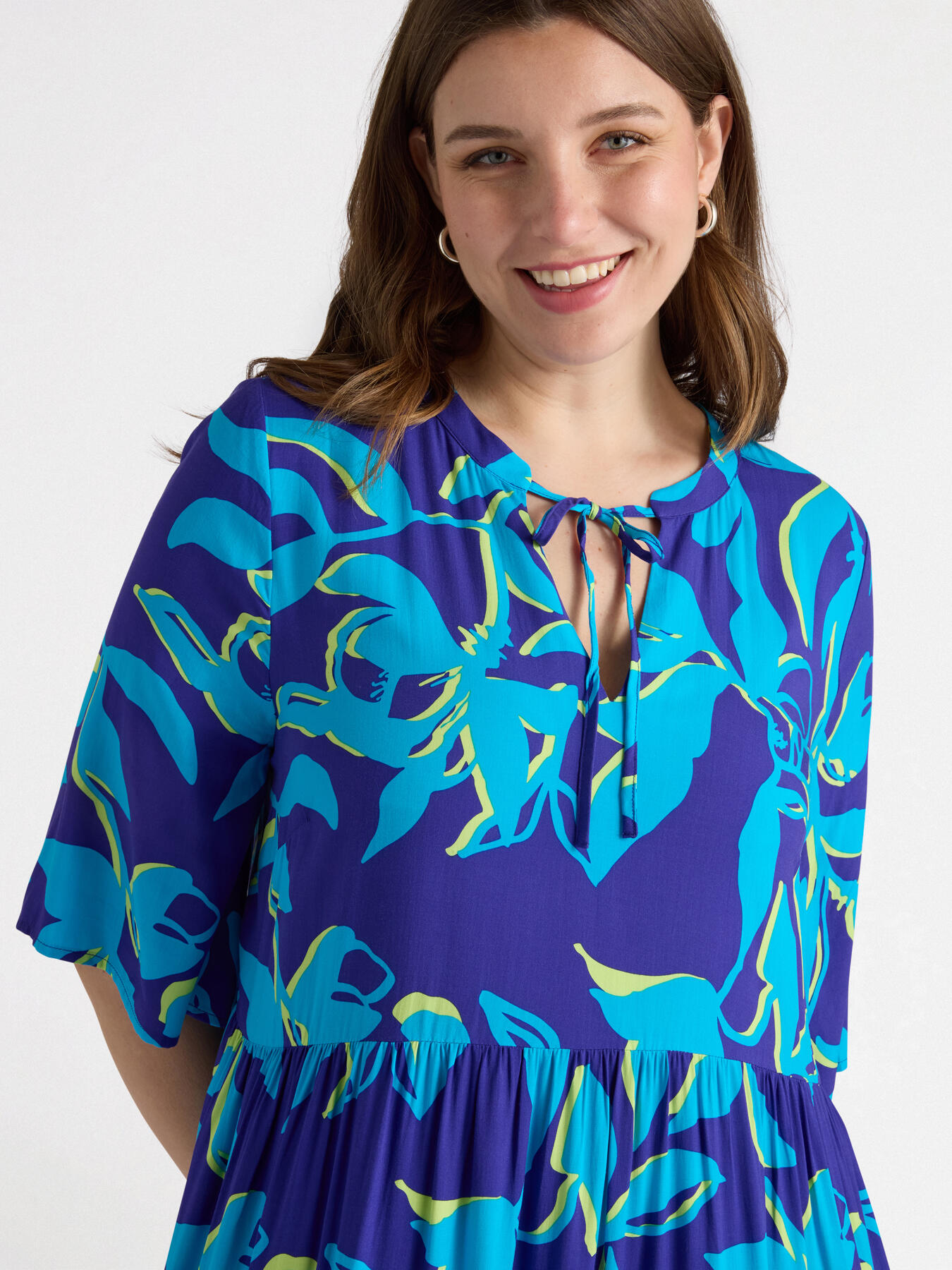 Vestito floreale in viscosa LENZING™ ECOVERO™ image number 2