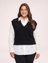 Fine knit V-neck vest image number 0