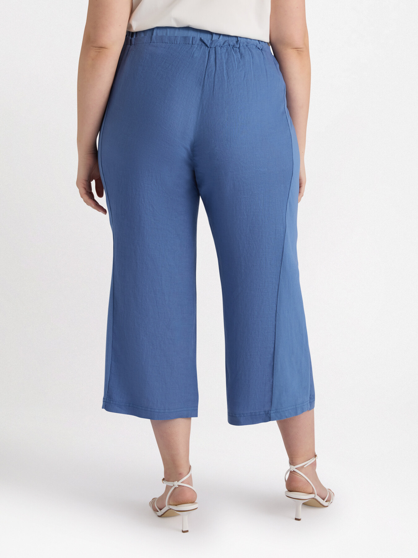 Pantalon en lin et jersey avec cordons image number 1