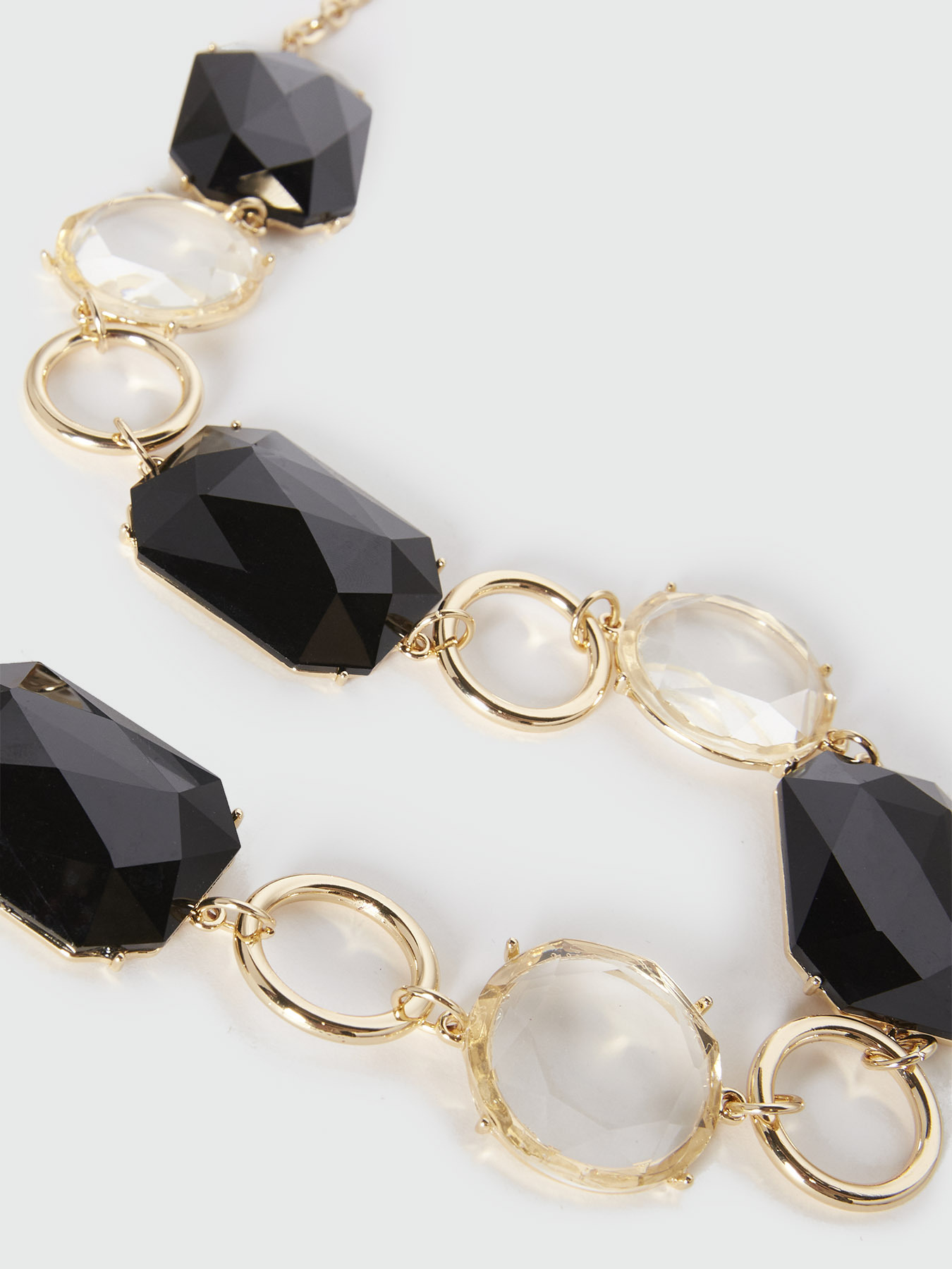 Long necklace with round pendants and black stones image number 2