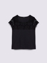 T-shirt en jersey avec insert en dentelle image number 4