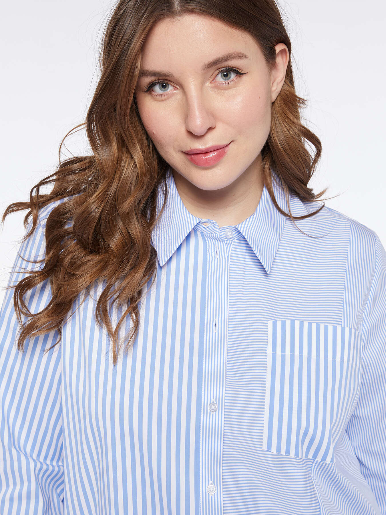 Camicia con mix di righe image number 2