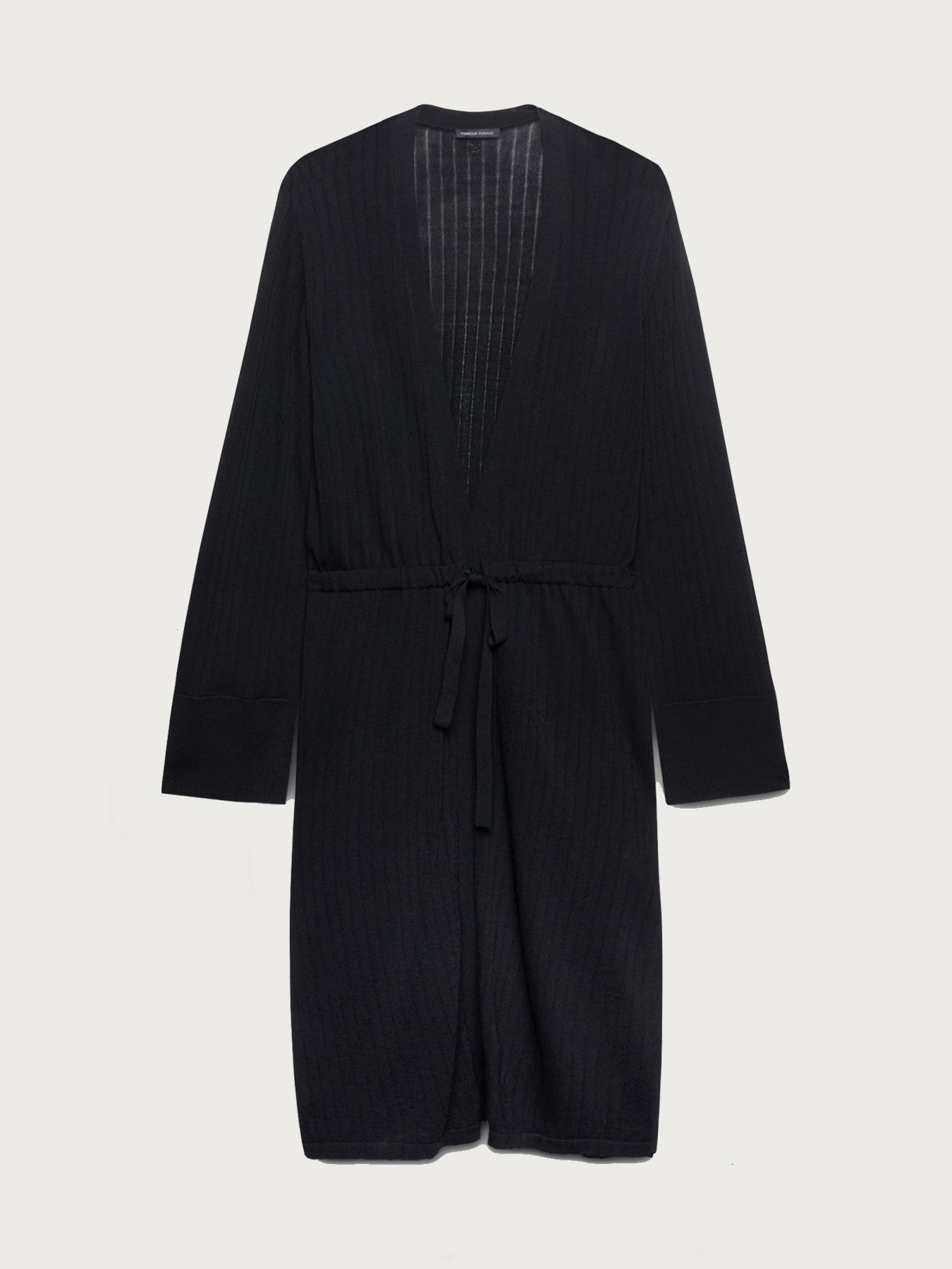 Long cardigan with drawstring image number 3