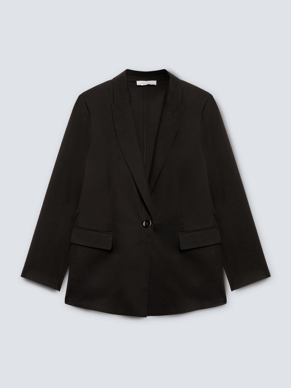 Schwarze Jacke aus Stretch-Baumwolle