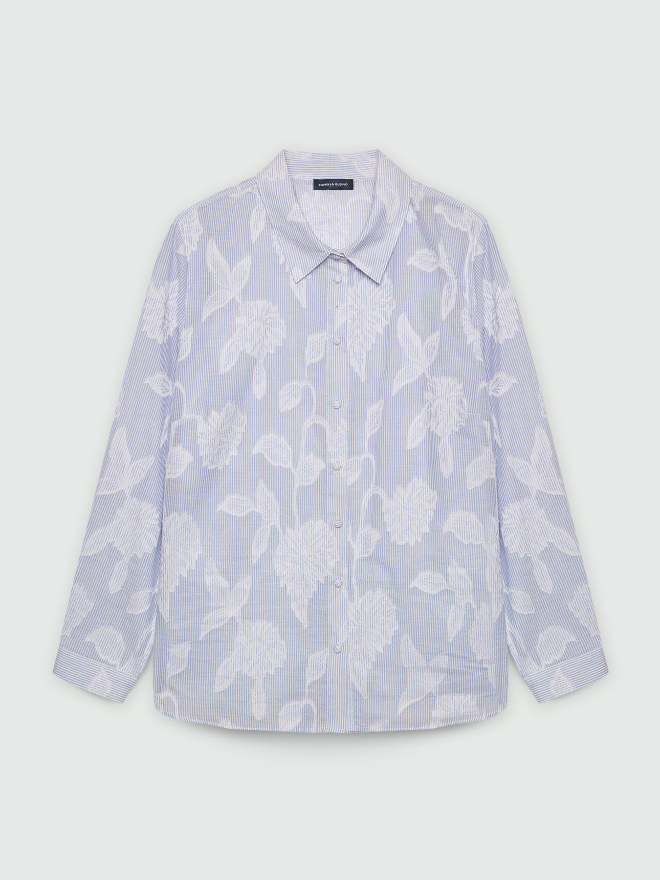 Camisa de rayas con elaboraci&oacute;n floral image number 5