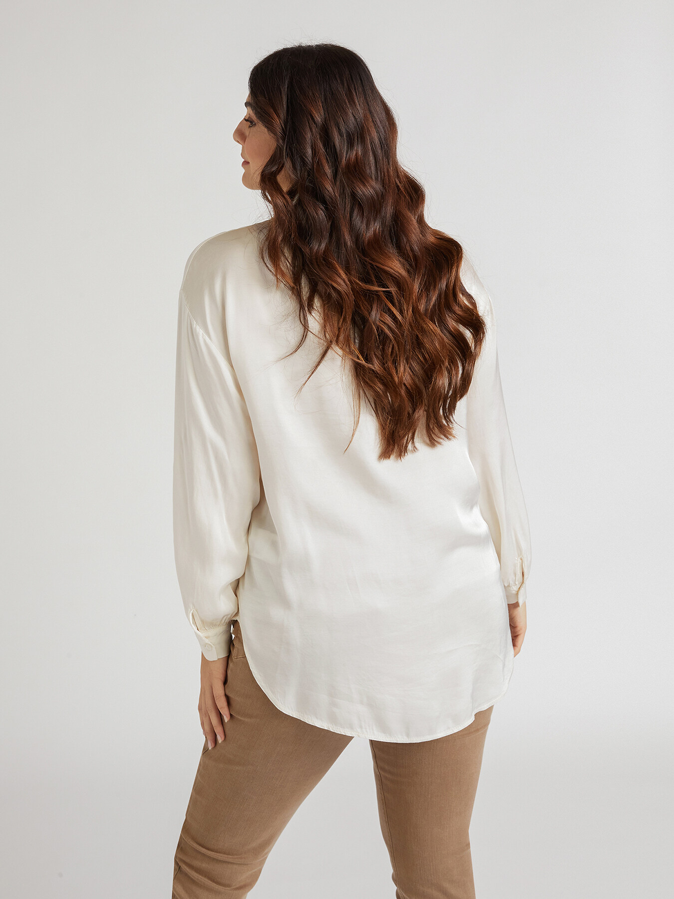 Camicia in raso di viscosa image number 1