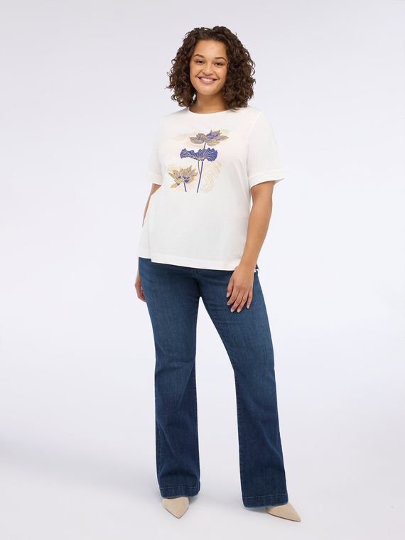 Camiseta de punto de algod&oacute;n con estampado floral