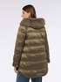 Down jacket with hood and plush trim image number 1