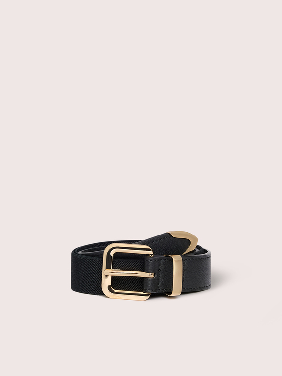 Elasticized belt with jewel buckle