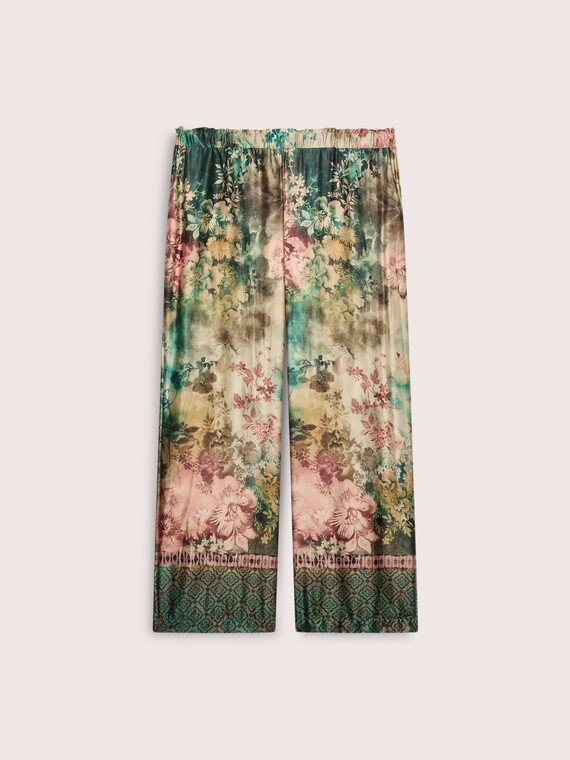 Wide Leg Pants in stretch satin